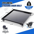1 Pcs Metal Stacking Chair Dolly, 330 Lbs Steel Cart with Wheels, alternate view 3