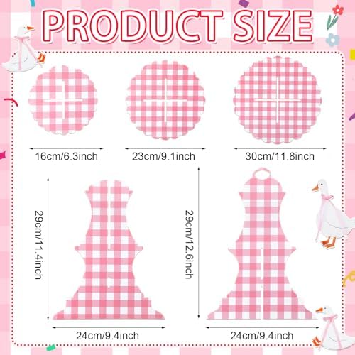 1 Pcs Pink Cupcake Stand Pink and White Gingham 3 Tier Cardboard Cupcake Holder Paper Baby Shower Stand Dessert, alternate