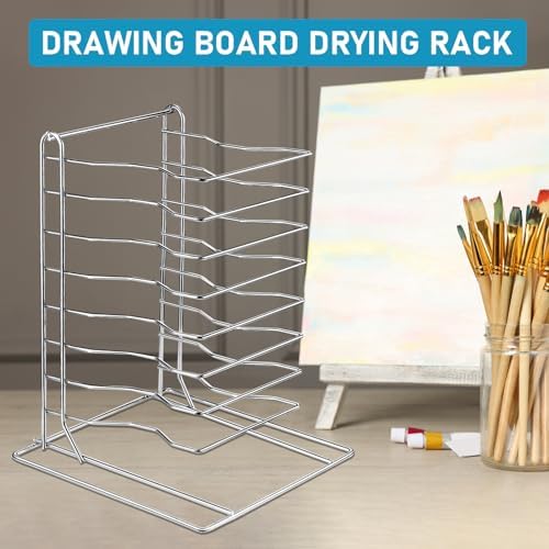 1 Pcs Pizza Rack 8 Tier Pizza Stand 9.5 L x 8.1 W x 16.5 H Stainless Steel Pan Rack Holder for Party Buffet, alternate view 4