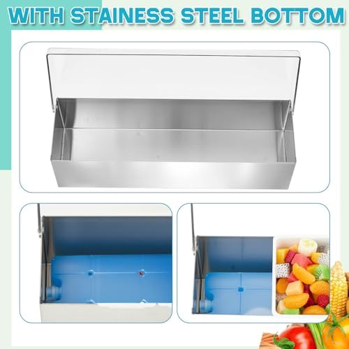 1 Pcs Stainless Steel 4Slot Chilled Condiment Caddy with 4 Ice Boxes, alternate view 2