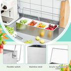 1 Pcs Stainless Steel 4Slot Chilled Condiment Caddy with 4 Ice Boxes, alternate view 4