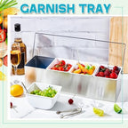 1 Pcs Stainless Steel 4Slot Chilled Condiment Caddy with 4 Ice Boxes, alternate view 6
