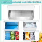 1 Pcs Stainless Steel 6Slot Chilled Condiment Caddy with 4 Ice Boxes in silver and white, alternate view 2