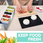 1 Pcs Stainless Steel 6Slot Chilled Condiment Caddy with 4 Ice Boxes in silver and white, alternate view 6