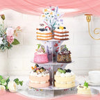1 Pcs Wildflower Party Decorations 3 Tier Floral Cupcake Stand in Bright Color, alternate view 2