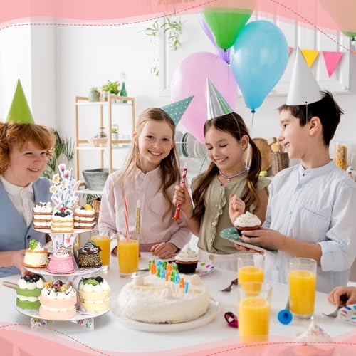 1 Pcs Wildflower Party Decorations 3 Tier Floral Cupcake Stand in Bright Color, alternate view 6