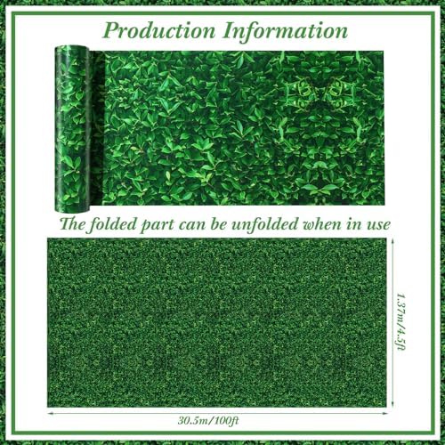 1 Roll 100x4.5 Ft Green Leaves Photography Backdrop Grass Tablecloth in 100x4.5 Ft, alternate view 2