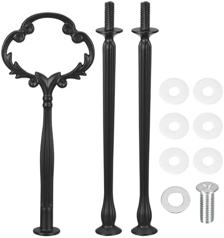 1 Set 3-Tier Cupcake Stand Hardware Handles Cake Plate Stand in Black