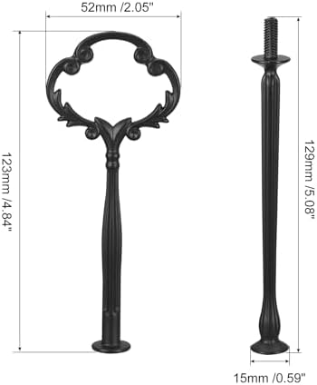 1 Set 3-Tier Cupcake Stand Hardware Handles Cake Plate Stand in Black, alternate view 3