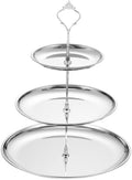 1 Set 3-Tier Cupcake Stand Holder, Round Tiered Serving Tray Stainless Steel Cup Cake Stand for Dessert Fruit