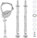 1 Set 3-Tier Leaf Cake Stand Centre Handle Fittings for Home Use in Silver