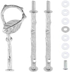 1 Set 3-Tier Leaf Cake Stand Centre Handle Fittings for Home Use in Silver
