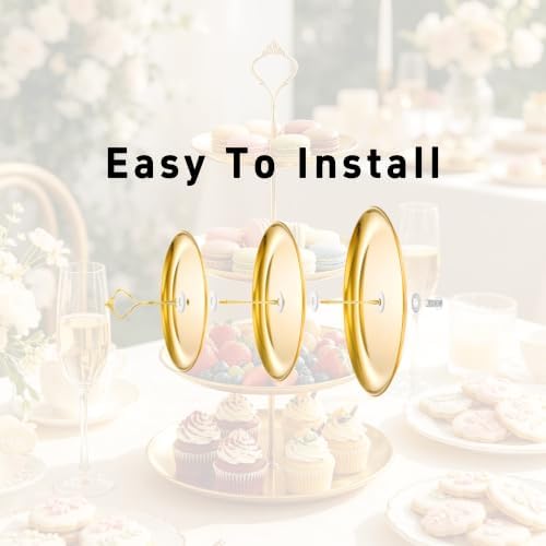 1 Set 3 Tier Stainless Steel Cupcake Stand Holder, Tiered Dessert Display Tower for Wedding, Birthday, Party &, alternate