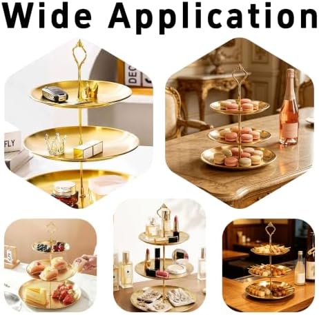 1 Set 3 Tier Stainless Steel Cupcake Stand Holder, Tiered Dessert Display Tower for Wedding, Birthday, Party &, alternate