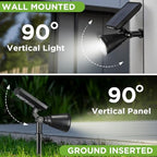 1 Solar Spot Lights Outdoor for Flag Pole Garden Yard, White in White, alternate view 6