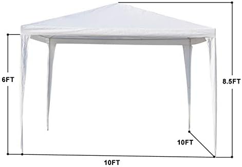 10*10 Canopy Tent, Waterproof Party Tent for Outdoor Events, White in White, alternate view 2