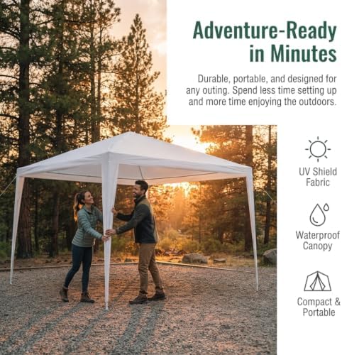 10*10 Canopy Tent, Waterproof Party Tent for Outdoor Events, White in White, alternate view 4