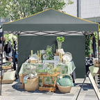 10×10 Easy Setup Pop Up Canopy Gazebo with Mesh Windows 2.0, Grey in Grey, alternate view 2