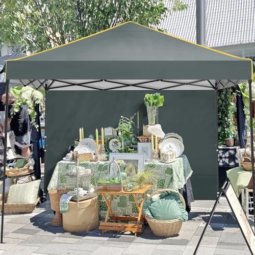 10×10 Easy Setup Pop Up Canopy Gazebo with Mesh Windows 2.0, Grey in Grey, alternate view 2