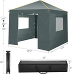 10×10 Easy Setup Pop Up Canopy Gazebo with Mesh Windows 2.0, Grey in Grey, alternate view 3