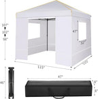 10×10 Easy Setup Pop Up Canopy Gazebo with Mesh Windows 2.0, White in White, alternate view 3