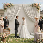 10×10ft Beige Backdrop Curtain for Weeding Parties, Wrinkle-Free Fabric Drape for Baby Shower, Birthday Party, alternate view