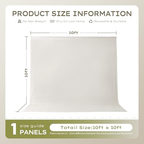 10×10ft Beige Backdrop Curtain for Weeding Parties, Wrinkle-Free Fabric Drape for Baby Shower, Birthday Party, alternate view