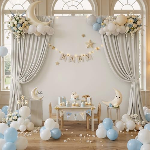 10×10ft Beige Backdrop Curtain for Weeding Parties, Wrinkle-Free Fabric Drape for Baby Shower, Birthday Party, alternate view