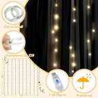 10×10ft Black Tulle Backdrop Curtain with Light(4 Panels 5×10ft) in 10×10ft, alternate view 4
