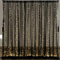 10×10ft Black Tulle Backdrop Curtain with Lights String for Parites, Sheer Photo Backdrop Curtains for Wedding