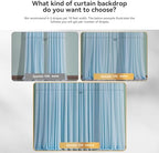 10×10ft Blue Tulle Backdrop Curtain with Light(8 Panels 5×10ft) in 40×10ft(8 Panels 5×10ft) in Blue, alternate view 4