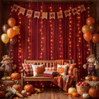 10×10ft Burgundy Tulle Backdrop Curtain with Lights String for Parties, Sheer Photo Backdrop Curtains for, alternate view 5