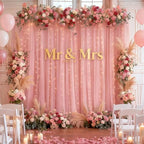 10×10ft Dusty Rose Tulle Backdrop Curtain with Lights String for Parties, Sheer Photo Curtain Backdrop Drapes, alternate view