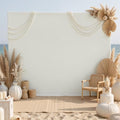 10×10ft Ivory Backdrop Curtain for Weeding Parties, Wrinkle-Free Fabric Drape for Baby Shower, Birthday Party