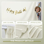 10×10ft Ivory Backdrop Curtain for Weeding Parties, Wrinkle-Free Fabric Drape for Baby Shower, Birthday Party, alternate view