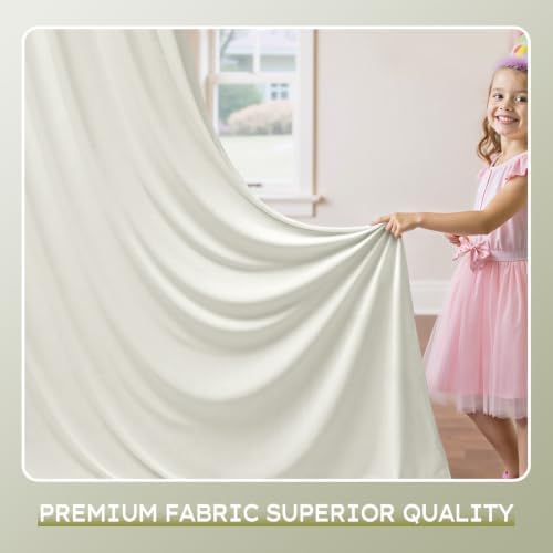 10×10ft Ivory Backdrop Curtain for Weeding Parties, Wrinkle-Free Fabric Drape for Baby Shower, Birthday Party, alternate view