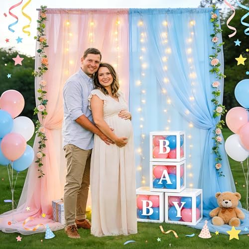 10×10ft Pink Tulle Backdrop Curtain with Light(2 Panels 5×10ft) in 10×10ft, alternate view 6