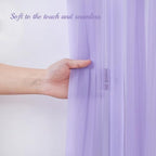 10×10ft Purple Tulle Backdrop Curtain with Lights String for Parties, Sheer Photo Curtain Backdrop Drapes for, alternate view
