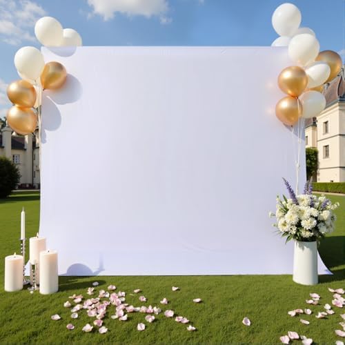 10×10ft White Backdrop Curtain for Weeding Parties, Wrinkle-Free Fabric Drape for Baby Shower, Birthday Party