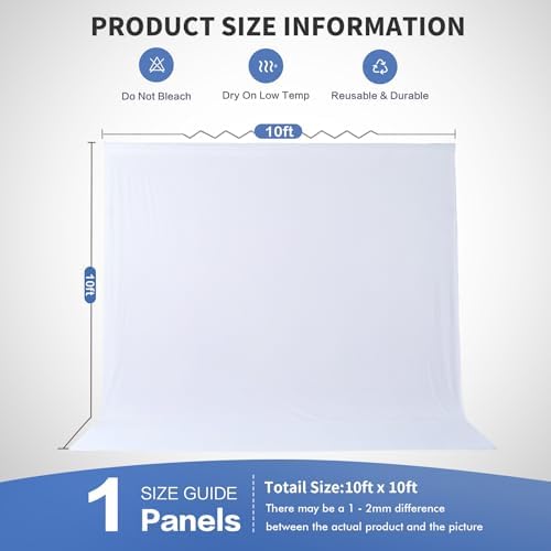 10×10ft White Backdrop Curtain for Weeding Parties, Wrinkle-Free Fabric Drape for Baby Shower, Birthday Party, alternate view