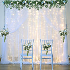 10×12ft White Tulle Backdrop Curtain with Lights String for Parites Sheer Fabric Backdrop Curtains White Curtain, alternate