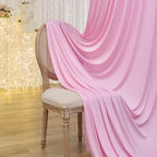 10×14 ft Pink Wrinkle Free Backdrop Curtain, Soft Silky Polyester Wedding Drapes 2 Panels 14ft Height Baby Pink, alternate