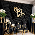 10×14ft Wrinkle Free Black Backdrop Curtain for Parties Wedding,2 Panels 5×14ft Height Soft Silky Polyester, alternate view 5