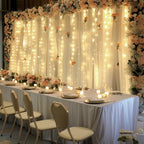 10×15ft Champagne Tulle Backdrop Curtain with Lights String for Parites Sheer Fabric Backdrop Curtains for, alternate view 3