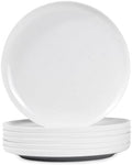 10.25" Melamine Dinner Plates Set of 6 in 10.25-inch in White-Grey / 10-P