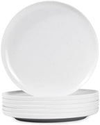 10.25" Melamine Dinner Plates Set of 6 in 10.25-inch in White-Grey / 10-P