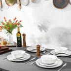 10.25" Melamine Dinner Plates Set of 6 in 10.25-inch in White-Grey / 10-P, alternate view 2