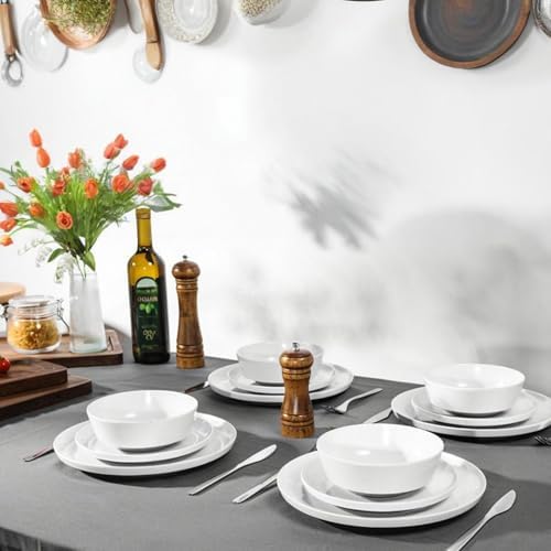 10.25" Melamine Dinner Plates Set of 6 in 10.25-inch in White-Grey / 10-P, alternate view 2