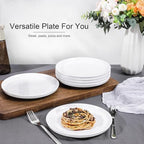 10.25" Melamine Dinner Plates Set of 6 in 10.25-inch in White-Grey / 10-P, alternate view 6