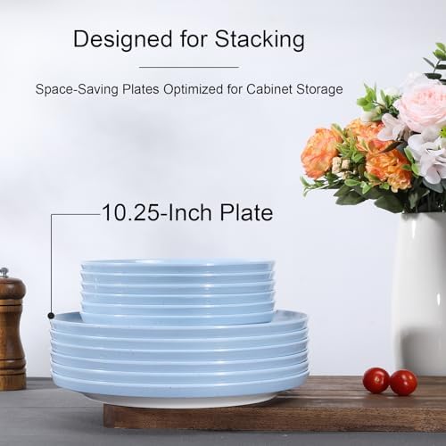 10.25" Melamine Dinner Plates Set of 6 - Durable Serving Dishes Perfect for Kitchen Outdoor Use, Dishwasher, alternate view 5